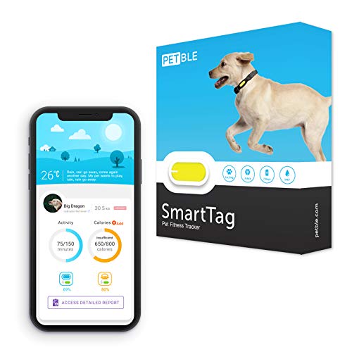 PETBLE Dog Cat Pet Smart Tag Tracker - Portable Bluetooth Wireless 4.0 Lightweight, Waterproof, Compatible with Multiple Smart Devices 24/7 Activity Monitor Pet Health Tracker for IOS Android (Yellow) - Thumbnail 5
