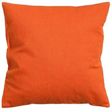 Solid Bright Orange Cushion Cover 100% Cotton Twill Throw Pillow Cover Cushion (20 x 20")