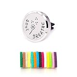MESINYA Just Breathe (30mm) Air Freshener Diffuser Stainless Steel Car Vent Clip Aromatherapy Free Pads Essential Oil Car Diffuser Lockets