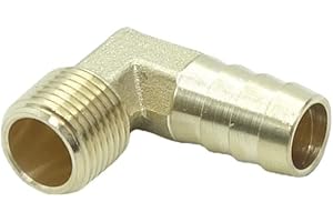 CDQBWKJGFJ 2 pcs Brass Hose Barb Fitting 1/2" Barb x 3/8 NPT Male Pipe 90 Degree Elbow Adapter