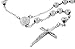 DiamondMist Mens Silver Tone Stainless Steel Rosary Necklace with Cross - 32