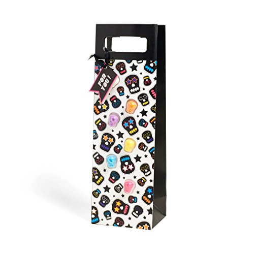 nod productsStarstruck Skulls 14" Tall Bottle Gift Bag with 6 Silicone Glass Charms and Gift Tag
