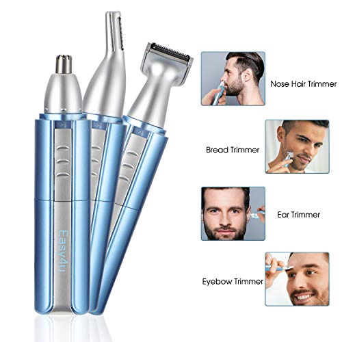 Easy4U Ear and Nose Hair Trimmer Clippers for Men & Women, Professional USB Rechargeable Eyebrow Facial Ear Hair Trimmer Painless Nose Hair Remover Waterproof with Dual Edge Blades