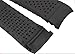 g24 22mm Black Silicone Rubber Curved End Dive Watch Band Strap
