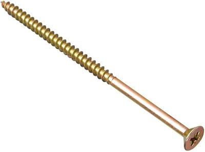 Forgefix 5x100mm Single Thread Woodscrews Zinc Yellow Passivated Box 100