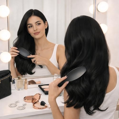 16 Inch Clip in Hair Extensions Real Human Hair, 120g 7 Pcs Double Weft Silky Straight Hair Extensions, Natural Thick Hair for Women, Salon Quality Long Lasting (#1 Jet Black, 16 inch-120g)