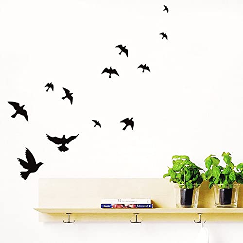 Black Flying Birds Wall Decals DIY Pigeons Wall Stickers Flying to