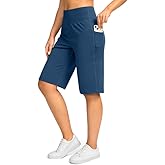 G Gradual Bermuda Shorts for Women with Pockets 12" Knee Length Women's High Waisted Stretch Long Shorts Walking Casual