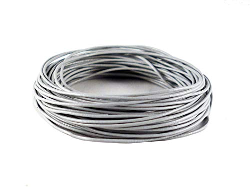 cords craft 1.5mm Genuine Round Leather Cord Leather String for Jewelry Making Bracelet Necklace Beading, 10 Meters / 10.93 Yards (Grey)
