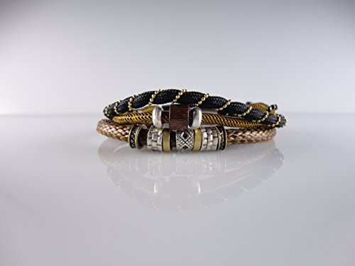 3 string rope bracelet, brown black color, fits 7   by handmade s…