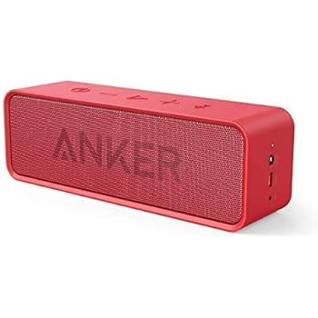 Anker Soundcore 24-Hour Playtime Bluetooth Speaker with 10W Limited Output, Stereo Sound, Rich Bass, 66 ft Bluetooth Range, Built-in Mic. Portable Wireless Speaker for iPhone, Samsung, and More - Red