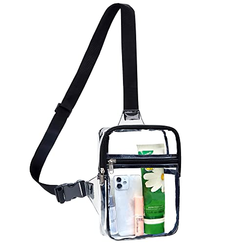 gdbis Clear Small Sling Bag, Heavy Duty Clear Purse Fanny Packs, Cute Chest Crossbody Backpack for Women
