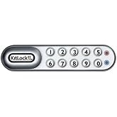 CODELOCKS KL1006KIT-SG RH Silver Grey Finish Zinc Alloy KitLock Electronic Cabinet Lock, Upgraded Batteries, Horizontal Right Hand, 3/8"-1 1/8" Spindle Length