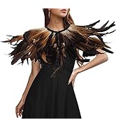 homelex gothic black natural feather cape shawl with choker collar