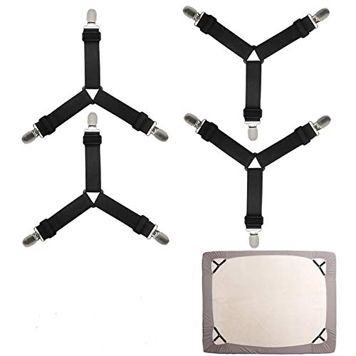 Yotako 4X Triangle Adjustable Fitted Bed Sheet Straps, Elastic Mattress Clips Sheet Grippers, Suspenders Bed Sheet Holder Corner Straps Sheet Fasteners Sheet Band - Thumbnail 7