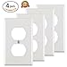 Outlet Covers Wall Plate Covers 4 Pack Wall Outlet Cover Duplex Outlet Cover 1 Outlet Cover 1-Gang Wallplate 1 Gang Wall Plate Electrical Outlet Covers Power Outlet Cover 4 Electrical Outlet - White