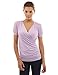PattyBoutik Women's Puffed Short Sleeve Faux Wrap Top
