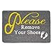 Famdecor Short Plush Material Please Remove Your Shoes Printed Doormat, Non-Slip Doormats, Size 23.6