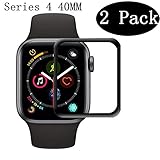 [2-Pack] Apple Watch Serie 4 40mm Screen Protector, LuettBiden [9H Hardness] [Anti-Scratches] [Anti-Fingerprint] Tempered Glass Screen Protector Film Compatible Watch Serie 4 40mm [Black]