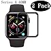 [2-Pack] Apple Watch Serie 4 40mm Screen Protector, EcoPestuGo [9H Hardness] [Anti-Scratches] [Anti-Fingerprint] Tempered Glass Screen Protector Film Compatible Watch Serie 4 40mm [Black]