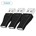 pop-tech 3 Pack USB C Female to USB Male Adapter, USB 3.1 Type C Female to USB 3.0 Male Converter Support Data Sync & Charging