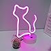 Led Neon Sign Art Decorative Lights Table Decoration neon lamp with Base for Kids boy and Girl Bedroom Unique Gift for Any Occasion (Cat with Base)