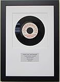 45 (6 7/8") Inch Vinyl Record with Personalized Message White Mat Design and Solid Wood Black Frame