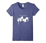 Womens Sacramento, California Art Skyline T-shirt Small Heather Blue