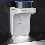 Tensun Night Light Outlet Shelf Power Perch Charging Shelf LED Outlet Cover Shelves with Built-In Cable Management High Space Utilization for Smart Home Speakers, Cell Phone etc (Duplex)