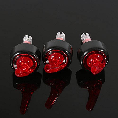 Automatic Measure Liquor Pourers, Plastic Measured Liquor Spirit Pourer Free Flow Wine Bottle Pour Spout Stopper Transparent for Home Bar (Red, 6)