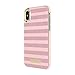 Kate Spade New York Wrap Case for iPhone Xs/iPhone X - Glitter Stripe Rose Quartz Saffiano/Rose Gold Glitter
