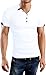 Aiyino Mens Summer Casual V-Neck Button Cuffs Cardigan Short Sleeve T-Shirts L White