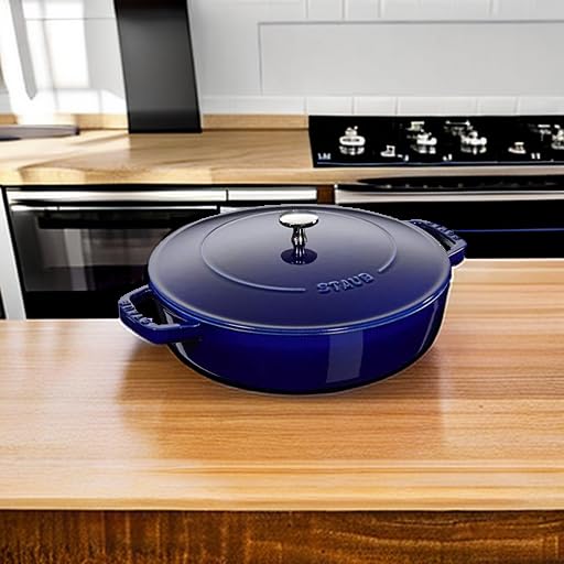 Staub 40511 HS-476-P2 0 with Chistera Cast Iron 28 cm Dark Blue