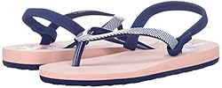 Roxy Girls' TW Pebbles V Sandal Flip-Flop, peach