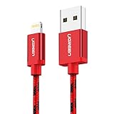 UGREEN Lightning to USB Cable Charging Cord MFI Certified Lightning Cable for iPhone 8, iPhone 7,7 Plus,6S,6 Plus,iPhone 5S,5C,5,iPad Mini,Mini 2 and iPad Air (1.5FT, Red)