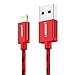 UGREEN Lightning to USB Cable Charging Cord MFI Certified Lightning Cable for iPhone 8, iPhone 7,7 Plus,6S,6 Plus,iPhone 5S,5C,5,iPad Mini,Mini 2 and iPad Air (1.5FT, Red)