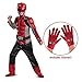 Power Rangers Beast Morphers Red Ranger Muscle Boy's' Costume with Gloves