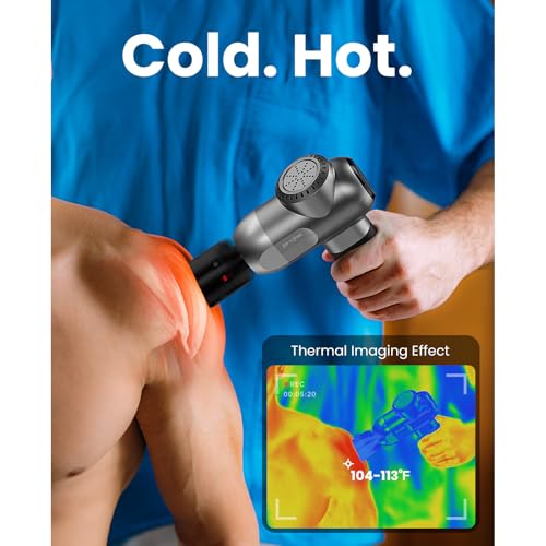 BOB AND BRAD Massage Gun with Heat Cold Therapy, C2 Pro Deep Tissue 10mm Amplitude Massager Gun with Heat, Professional Massage Gun for Home Gym Office Workout Recovery Pain Soreness Relief