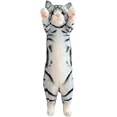 ELAINREN Realistic Gray Tabby Cat Plush Toy Lifelike American Shorthair Kitten Stuffed Animals Simulation Standing Tiger Kitty Plushie Doll Gifts/15.7''