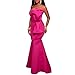 SEBOWEL Women's Sexy Off The Shoulder Oversized Bow Applique Evening Gown Party Maxi Dress