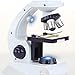 Kidcia Microscope for Kids Science Kit, Beginner's Microscope Kit Blue/White with LED 80X 200x and 450x Magnification Science Toy, Educational Toy Birthday Gift for Boys & Girls