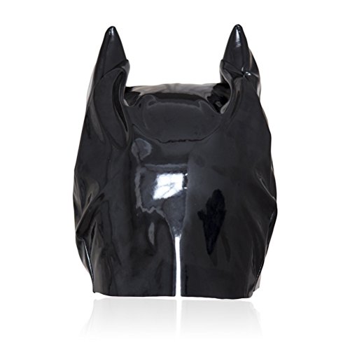 Women PU Leather Hood Mask Open Eyes Female Seduce Erotic Adult Flirting Game Play (Black)