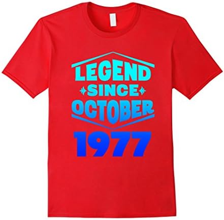 Mens LEGEND SINCE OCTOBER 1977 40 YEAR OLD GIFT T-SHIRT Medium Red