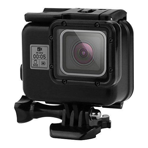 Impact-Imagery-Blackout-Underwater-Housing-for-Gopro-Hero-5-6-with-Anti-Fog-Inserts--Matte-Protective-Waterproof-Dive-Shell--40m-Deep-Water-Scuba-Case--Includes-Solid-Touch-Back-Door-Option