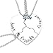 Best Friends Necklace for 3, Haluoo Silver Tone Alloy Rhinestone Best Friends Forever and Ever BFF Necklace Charm Engraved Puzzle Friendship Pendant Necklaces Set for Lovers Couples Friends (Silver)thumb 3