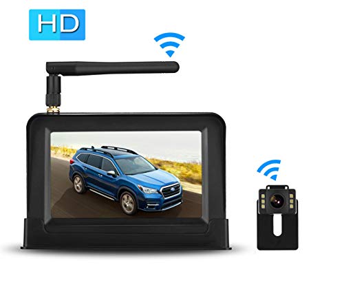 ZSMJ Wireless Backup Camera with 4.3 Inch LCD Monitor Kit, Stable Signal Transmission Rear/Front View Camera Suitable for Truck, Van, SUV, Camping Car Guide Lines ON/Off, IP69K Waterproof