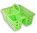 Divided 3-Compartment Plastic Tote Caddies Baskets, Red, Blue and Lime Green. 3-ct Set