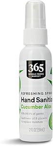365 by Whole Foods Market, Hand Sanitizer, Refreshing Spray - Cucumber Aloe, 2 Fl Oz