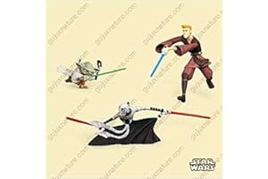 Asajj Ventress, Anakin Skywalker, and Yoda Star Wars: Clone Wars minis 2006 Hallmark Ornament QXM2113