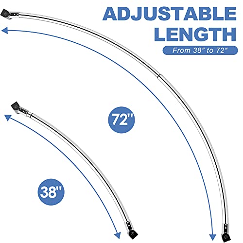 PrettyHome Adjustable Arched Curved Shower Curtain Rod Rustproof